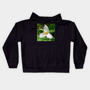 Forest Bathing with the Magical Spring Forest White Trillium Kids Hoodie
